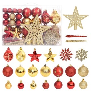 Vidaxl Piece Christmas Bauble Set Gold And Red Bed Bath Beyond