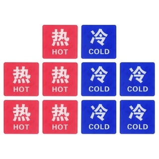 Hot Cold Water Label 5 Pairs Acrylic Square Sign Stickers Red Blue White Bed Bath Beyond