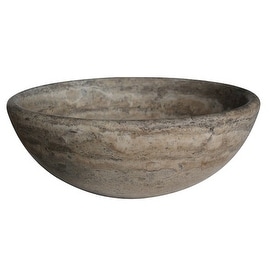 Silkroad Exclusive Travertine Stone Vessel Sink Bowl Lavatory Basin ...