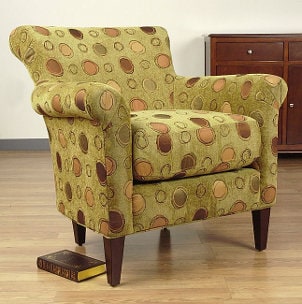 Green polka dot armchair