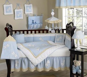 Baby nursery filled with cute baby furniture
