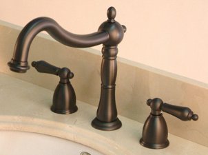Oil-rubbed bronze bathroom faucet