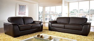Brown leather sofas