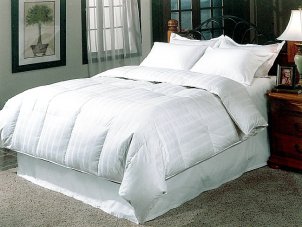 White down comforter on a queen size bed