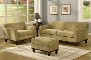 Ottoman with matching sofa and loveseat