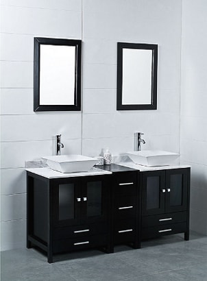 Modern Bathroom Cabinets on Modern Bathroom With Black Vanity