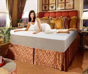 Woman on a memory foam mattress