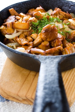 Stir fry in a cast iron skillet