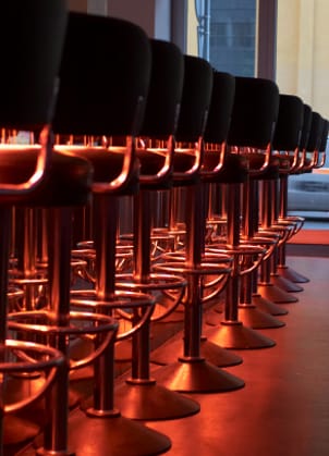 Row of bar stools