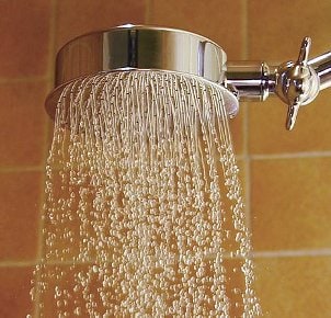 New chrome shower head