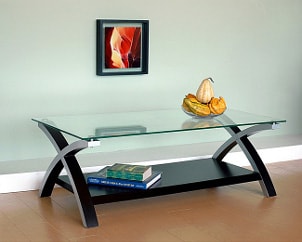 Contemporary glass coffee table