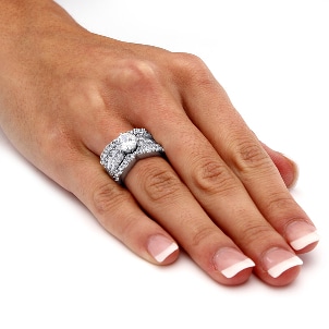 Ladies cubic zirconia wedding rings