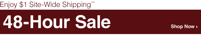 48-Hour Sale - Enjoy $1 Site-Wide Shipping** - Shop Now
