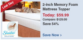 2-inch Memory Foam Mattress Topper - Save Now