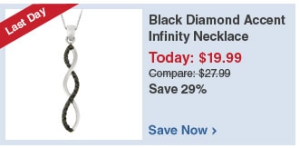 Black Diamond Acccent Infinity Necklace - Save Now