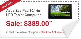 Asus Eee Pad 10.1-in LED Tablet Computer - Sale $389.00** - Omail Exclusive Coupon - Click to Activate
