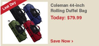 Coleman 44-inch Rolling Duffel Bag - Save Now