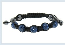 JewelQuake Hematite and Blue Crystal Shamballa Bracelet - Sale: $29.99* Regularly: $42.99 - Shop Now