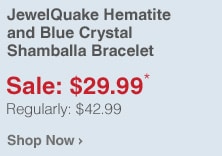 JewelQuake Hematite and Blue Crystal Shamballa Bracelet - Sale: $29.99* Regularly: $42.99 - Shop Now