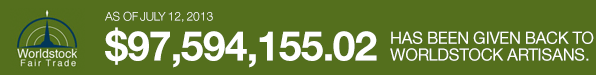 As of July 12, 2013 $97,594,155.02 has been given back to Worldstock artisans.