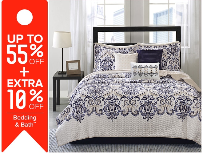Up to 50% off + Extra 10% off Bedding & Bath**