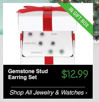  Gemstone Stud Earring Set - $12.99 - Shop All Jewelry & Watches