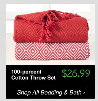 Weave Throw (2) 60-inch 100-percent Cotton - $26.99 - Shop All Bedding & Bath