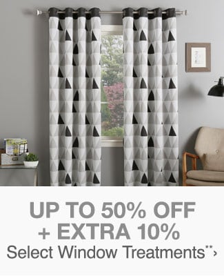 Up to 50% off + Extra 10% off Select Window Treatments**