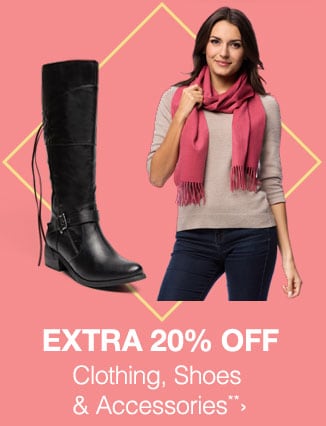 Extra 10-20% off Clothing Shoes & Accessories**