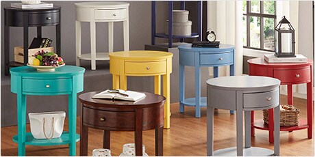 INSPIRE Q Fillmore 1-drawer Oval Wood Shelf Accent End Table