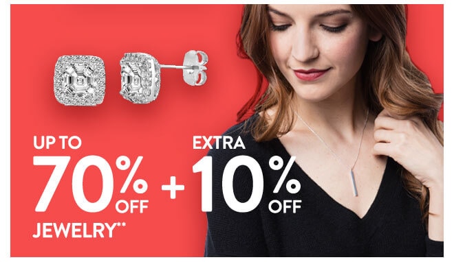 Up to 70% off + Extra 10% off Jewelry**