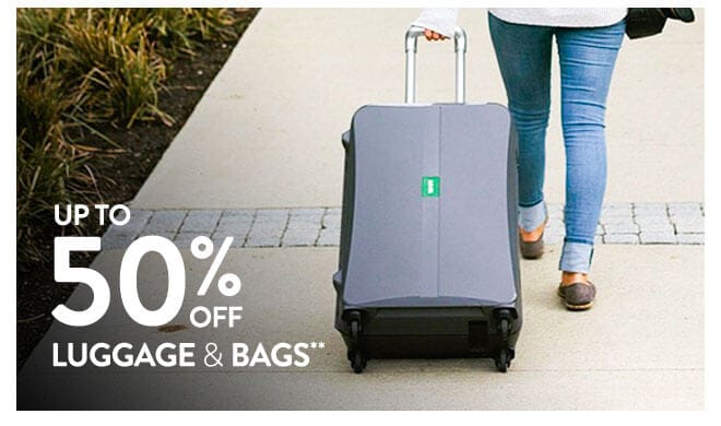 Up to 50% off Luggage & Bags**