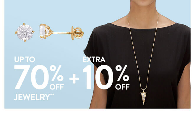 Up to 70% off + Extra 10% off Jewelry**