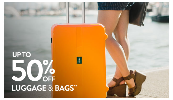 Up to 50% off Luggage & Bags**