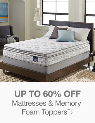 Up to 60% off Mattresses & Memory Foam Toppers**