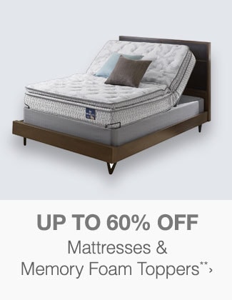 Up to 60% off Mattresses & Memory Foam Toppers**