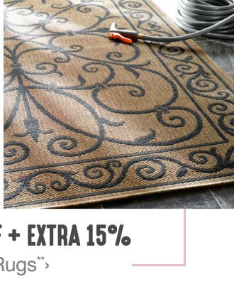 Up to 70% off + Extra 15% off Area Rugs**