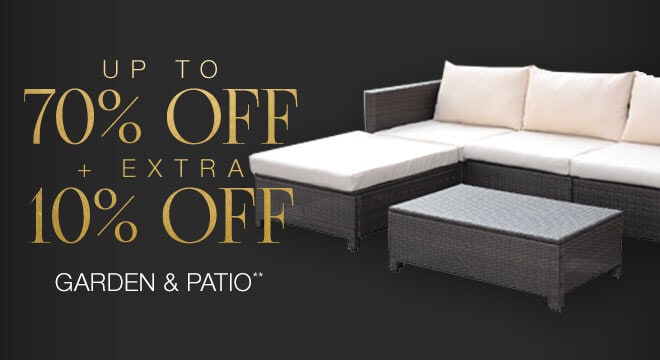 Up to 75% + Extra 10% off Select Garden & Patio**