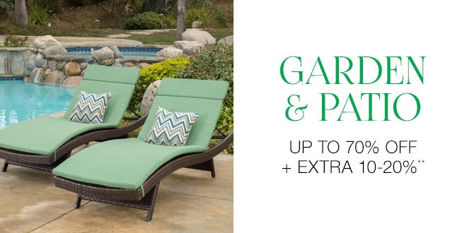 Up to 75% + Extra 10% off Select Garden & Patio**