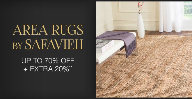 Up to 70% off + Extra 20% off Featured Area Rugs by Safavieh**