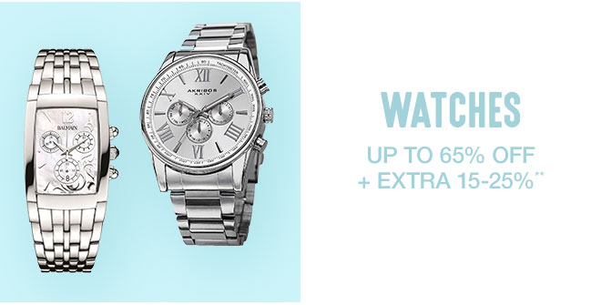 Up to 65% off + Extra 15-25% off Semi-Annual Watches Sale**