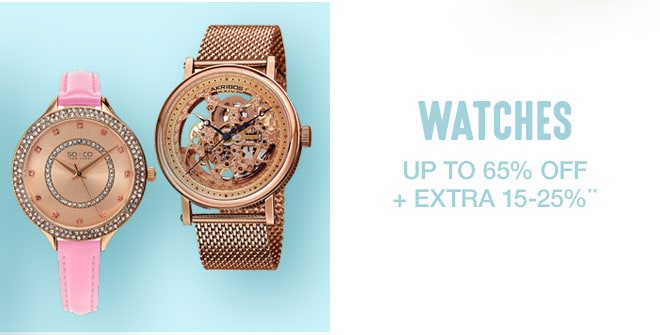 Up to 65% off + Extra 15-25% off Watches**