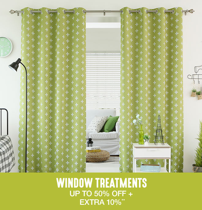 Up to 50% off + Extra 10% off Window Treatments**
