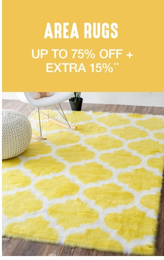 Area Rugs - Up to 75% off + Extra 15%**