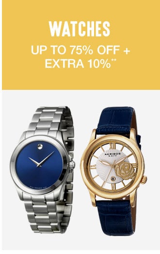 Watches - Up to 75% off + Extra 10%**