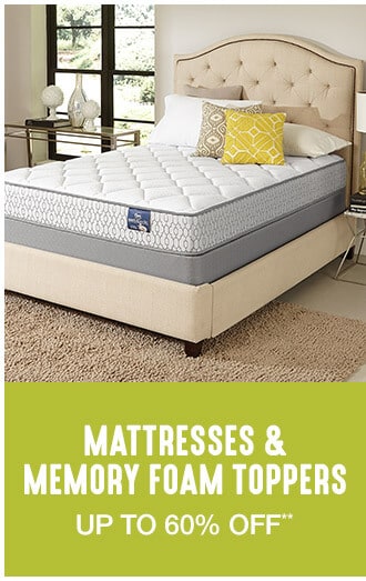Mattresses & Memory Foam Toppers - Up to 60% off**