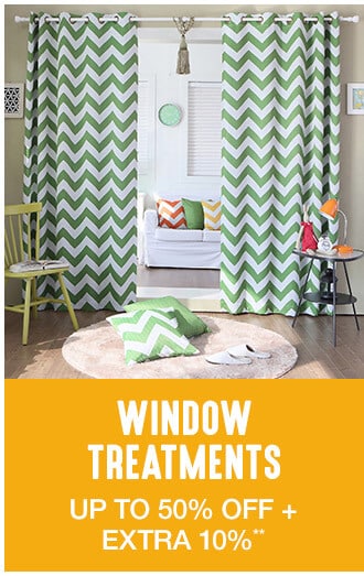 Window Treatments - Up to 50% off + Extra 10%**