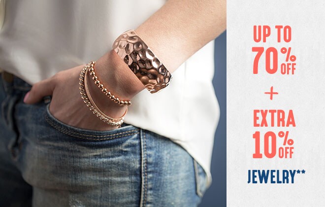 Up to 70% off + Extra 10% off Jewelry**