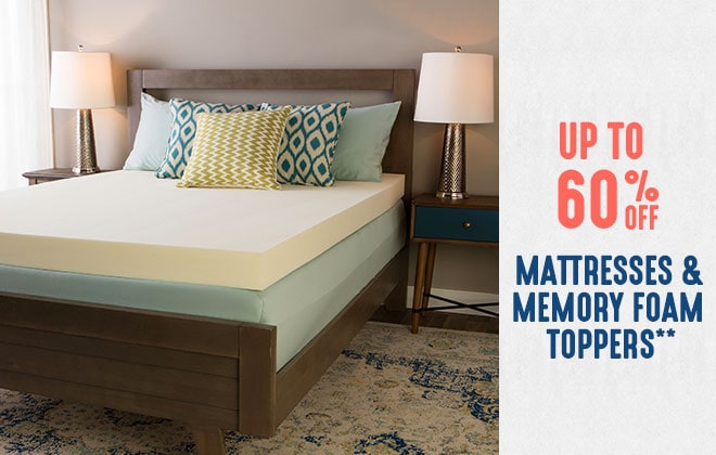Up to 60% off Mattresses and Memory Foam Toppers**