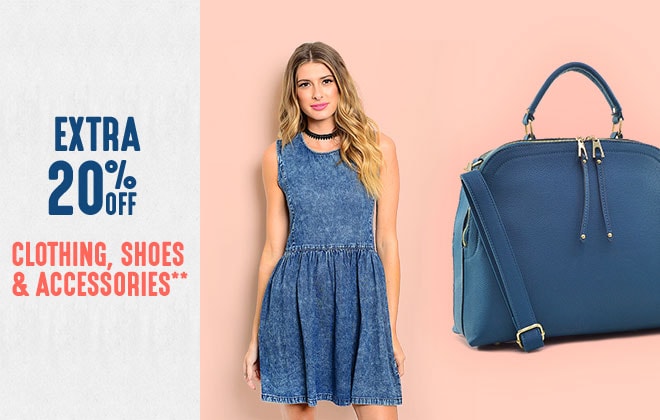 Extra 10-20% off Clothing Shoes & Accessories**